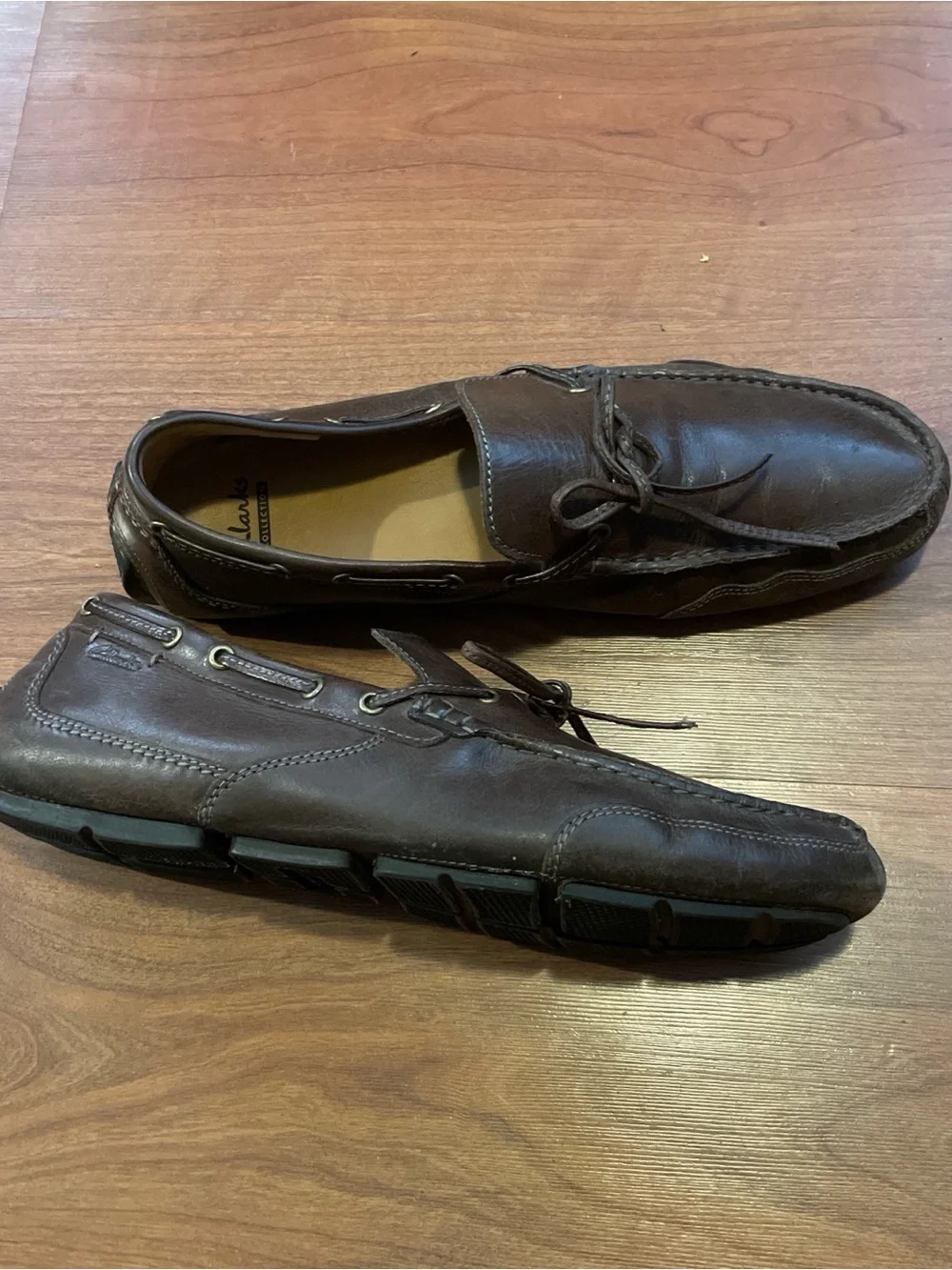Clarks Brown Leather Moccasin Boat Shoes